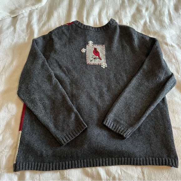 Croft & Barrow Christmas Zipper Cardigan with Cardinals - Picture 9 of 9